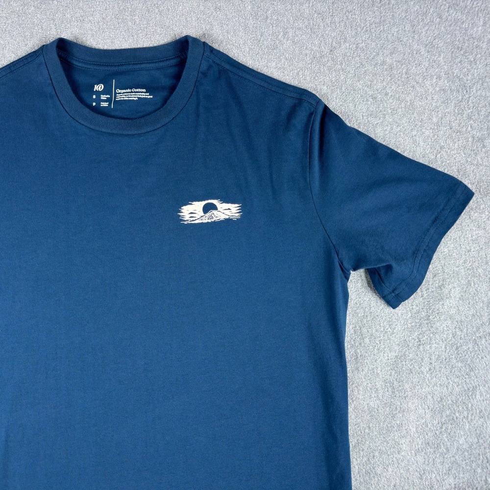 tentree Men's T Shirt Small Navy Blue Mountain Graphic 100% Organic Cotton